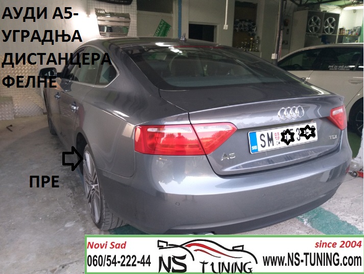 audi a5 distanceri felne 5x112 20mm srafovi produzeni 14x1.5 ugradnja novi sad tuning